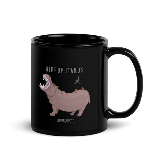 Hippopotamus Mug — Black, 11 oz.