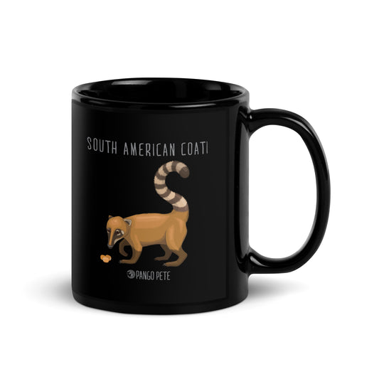 South American Coati Mug — Black, 11 oz.