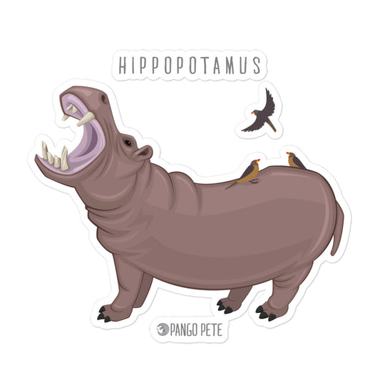 Hippopotamus Large Sticker