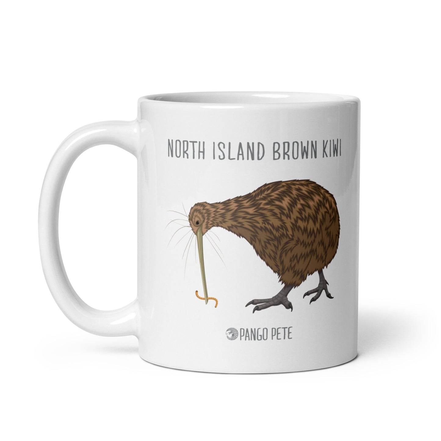 North Island Brown Kiwi  Mug — White, 11 oz.