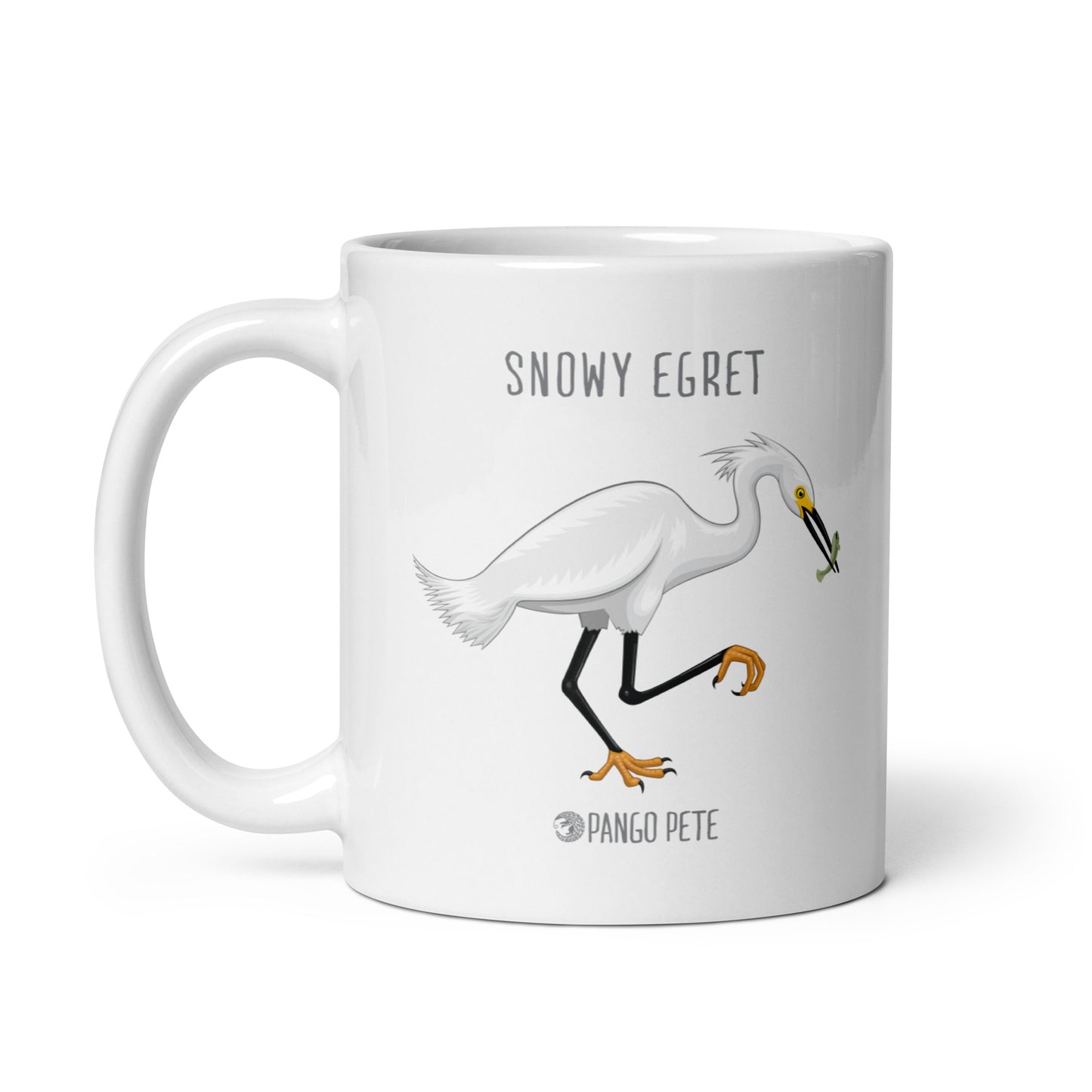 Snowy Egret Mug — White, 11 oz.