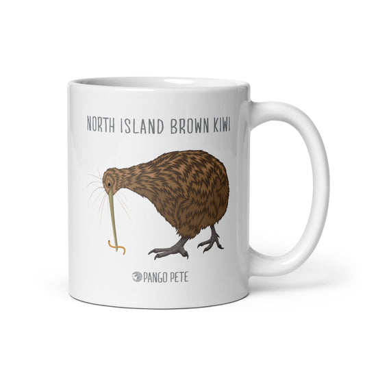 North Island Brown Kiwi  Mug — White, 11 oz.