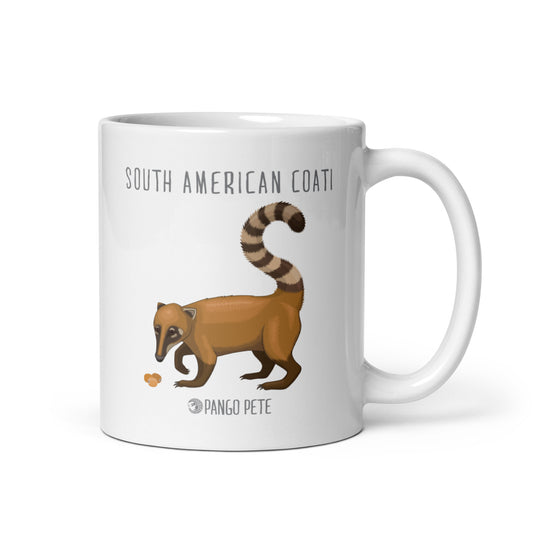 South American Coati Mug — White, 11 oz.